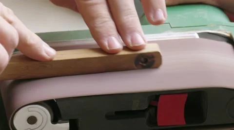 Belt sander, close-up Stock Footage 68810242