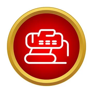 Belt sander power tool icon in red circle Stock Illustration