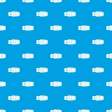 Belt with square buckle pattern seamless blue Ilustração Stock