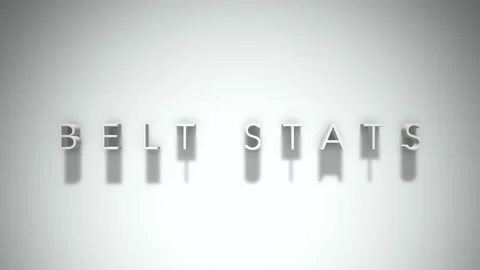 Belt stats 3D title animation with shadows on a white background Stock Footage 297515447