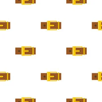 Belt with yellow square buckle pattern flat Ilustração Stock