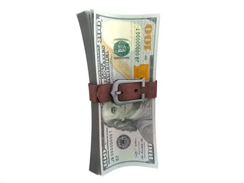 Belted stack of dollars banknotes Stock Illustration
