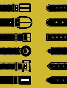 Belts for clothing. Schematic image. Vector illustration Stockillustratie