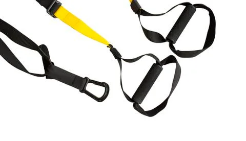 Belts of training equipment, Black loop of functional training equipment on a Stock Photos
