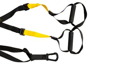 Belts of training equipment, Black loop of functional training equipment on a Stock Photos