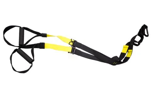 Belts of training equipment, Black loop of functional training equipment on a Stock Photos