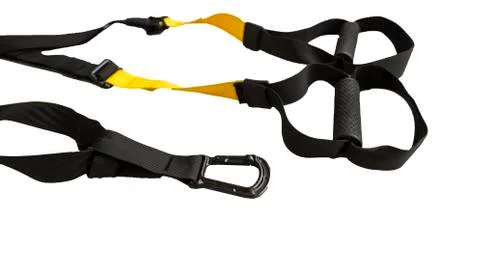 Belts of training equipment, Black loop of functional training equipment on a Stock Photos