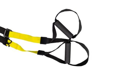 Belts of training equipment, Black loop of functional training equipment on a Stock Photos