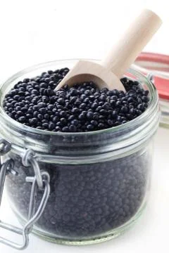 Beluga Lentils Stock Photos