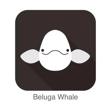 Beluga whale face flat icon vector illustration Stock-Illustration