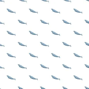Beluga whale repeating pattern on white background Stock Illustration