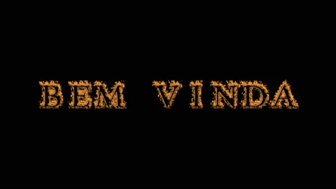 Bem vinda fire text effect black background Stock Footage 136566130
