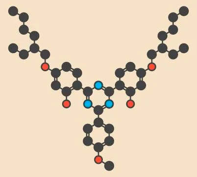 Bemotrizinol sunscreen molecule Illustration