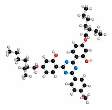 Bemotrizinol sunscreen molecule Illustration