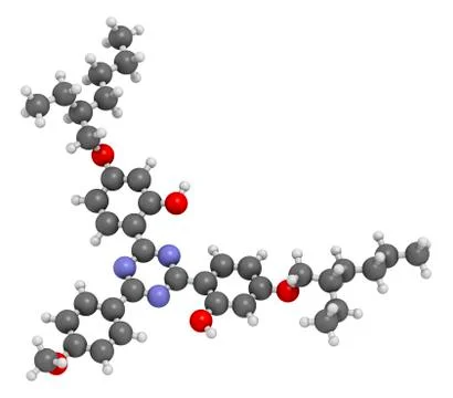 Bemotrizinol sunscreen molecule Illustration
