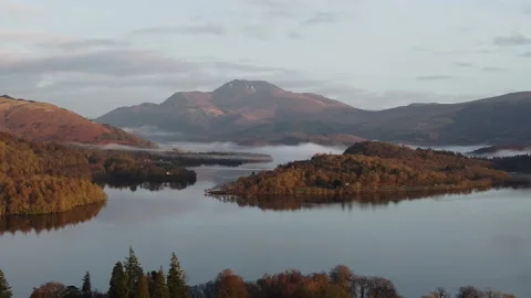 Ben Lomond / Loch Lomond Drone Stock Footage 237001237