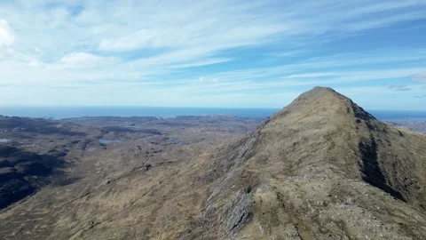 Ben Stack Summit Drone Panorama, Sutherland Scotland Stock Footage 323440168