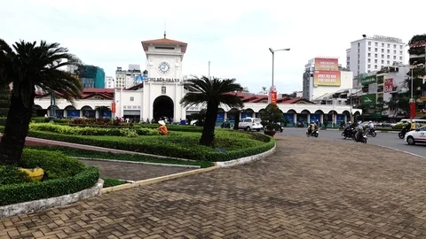 Ben Thanh Market in Sai Gon, Ho Chi Minh City Vietnam Video stock 108746053