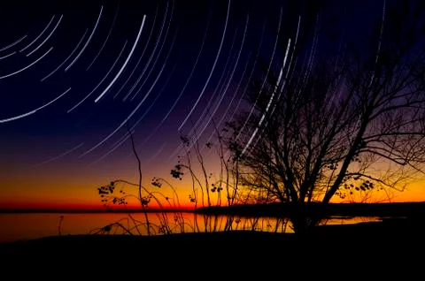 Benbrook Lake Nightfall Stock Photos