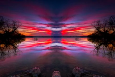Benbrook Lake Sunset Stock Photos
