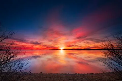 Benbrook Lake Sunset Stock Photos