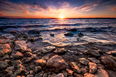 Benbrook Lake Sunset Stock Photos