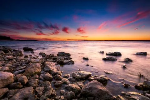 Benbrook Lake Sunset Stock Photos