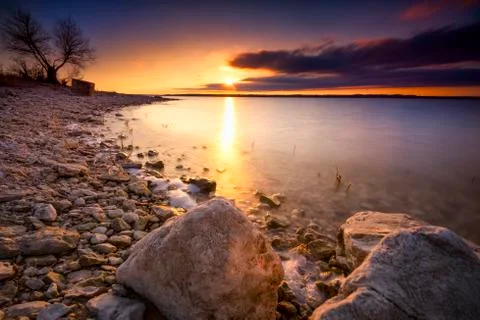 Benbrook Lake Sunset Stock Photos