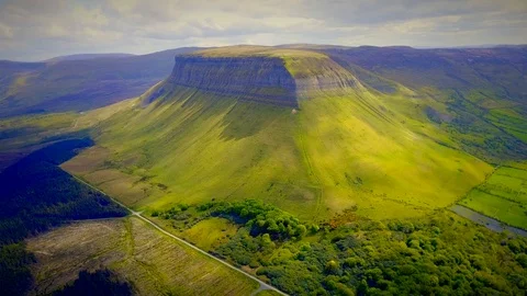Benbulben drone from top Part 3 Stock Footage 111873141
