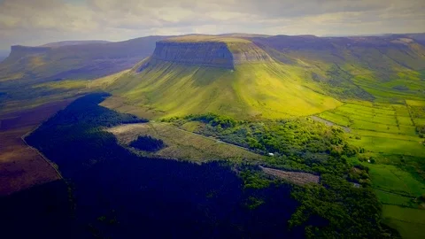 Benbulben drone from top Part 4 Stock Footage 111871886
