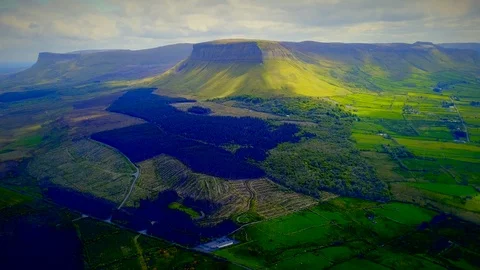 Benbulben drone from top Part 5 Stock Footage 111871878