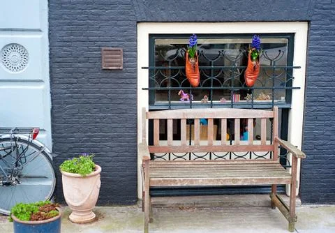 Bench in amsterdam Stock Photos