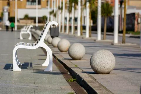 Bench and balls 스톡 사진