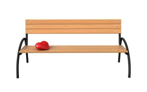 Bench and heart Stock Illustration