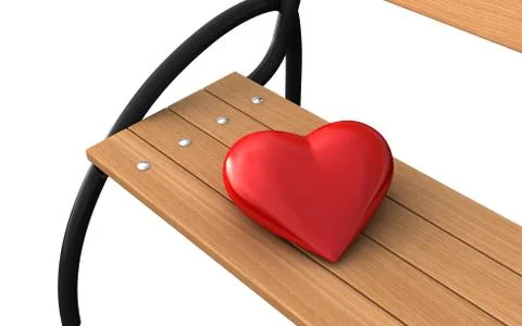 Bench and heart Stock Illustration