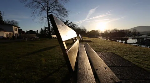 Bench and Sunrise Stock Footage 22571342