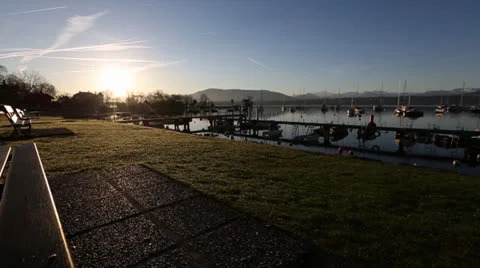 Bench and Sunrise Stock-Footage 22571363
