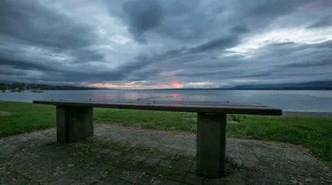 Bench and Sunrise 库存影片 23700994
