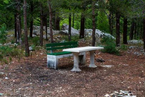 Bench and table Stock Photos