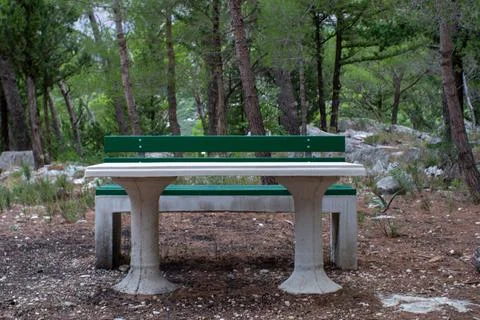 Bench and table Stock Photos