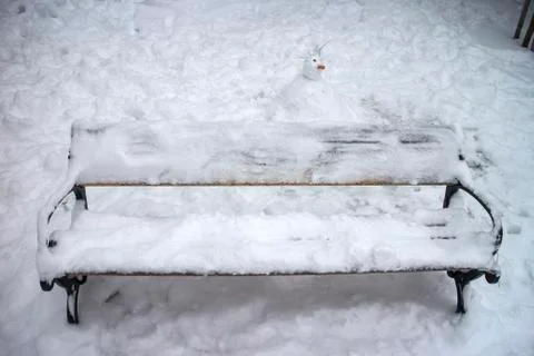 Bench and winter Stock Photos