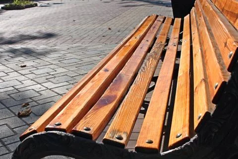 Bench in autumn square Stock Photos