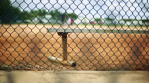 Bench at a baseball park Stock Footage 55022002