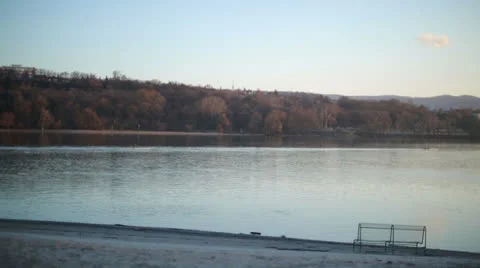 Bench on beach Stock Footage 26180865