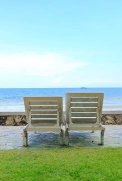 Bench beach Foto stock