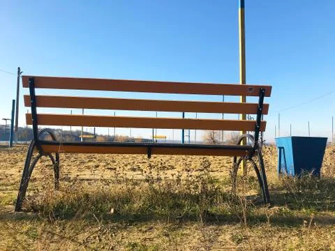 Bench on the beach. Stock Photos