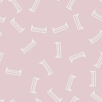 Bench bedroom line seamless pattern Stock Illustration