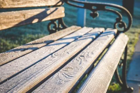 Bench with cast iron handles Stock Photos