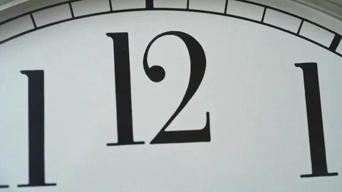 Bench clock hands moving macro view in number 12 Stock Footage 130313574