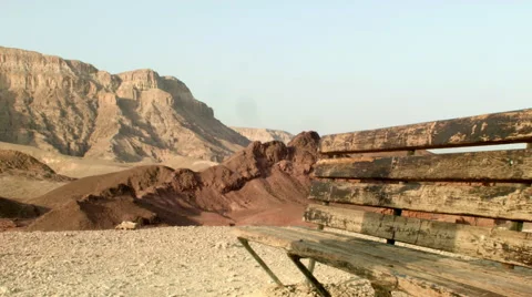 Bench at the desert Video stock 58233474
